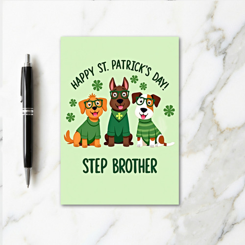 St Patricks Dogs Retro Vector Art Card