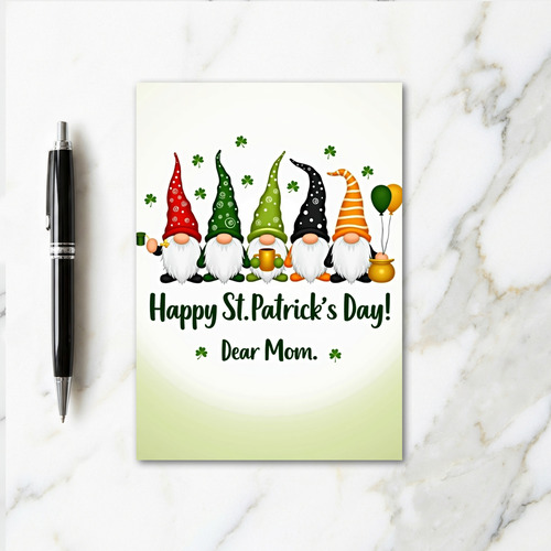 St Patricks Gnomes Vector Art Card