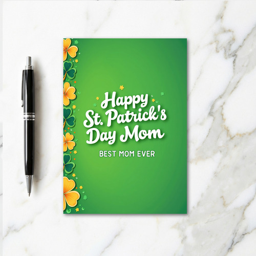 St Patricks Mom Retro Vector Art Card
