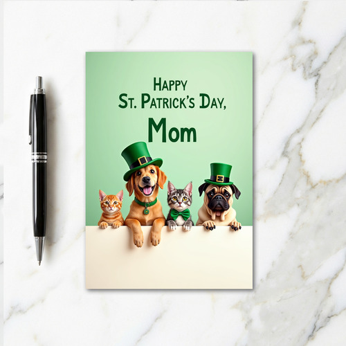 St Patricks Pets Mom Card