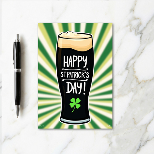 St Patricks Sunburst Stripes Card