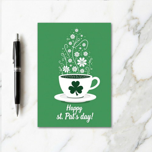 St Pats Day Teacup Art Card