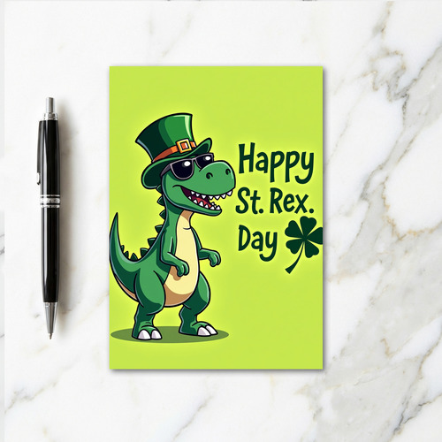 St Rex Day Funny Dino Card
