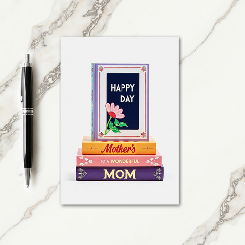 Stacked Book Greeting Card