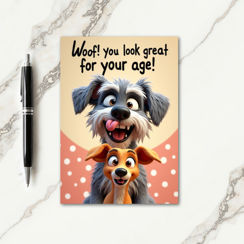 Stacked Dogs Birthday Card