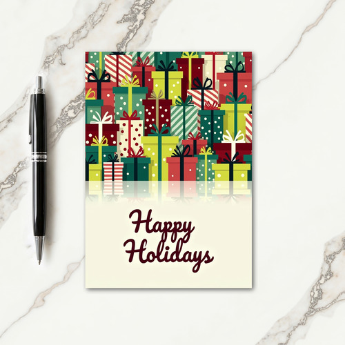 Stacked Gifts Christmas Card thumbnail