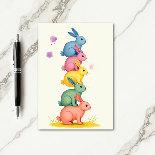Stacked Pastel Animal Friend Card