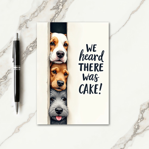 Stacked Pups Cake Birthday Card