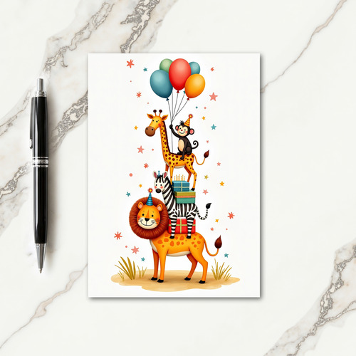Stacked Savanna Birthday Card