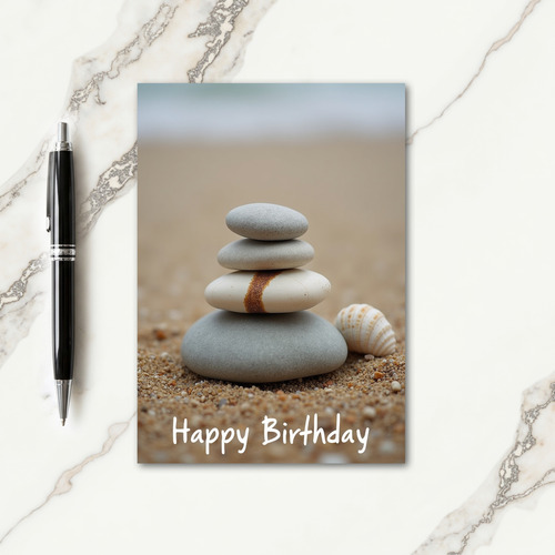 Stacked Stone Birthday Card