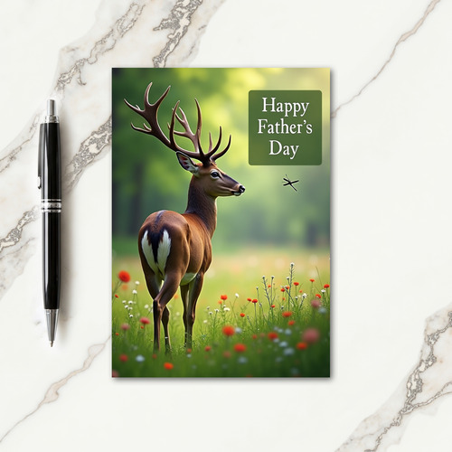 Stag Floral Fathers Day Card