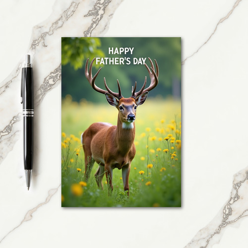 Stag Illustration Fathers Day Card