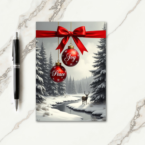 Stag Winter Christmas Card