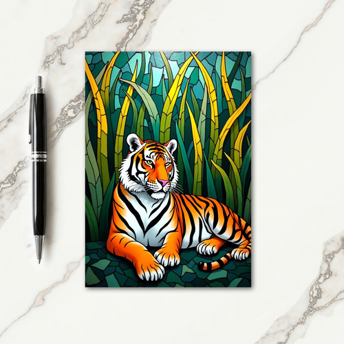 Stained Glass Feline Fathers Day Card