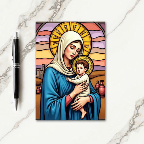 Stained Glass Holy Night Card