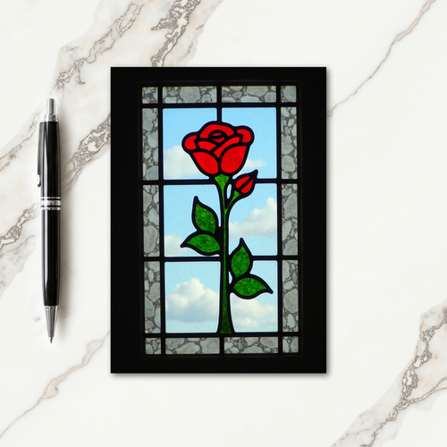 Stained Glass Rose Mothers Day Card