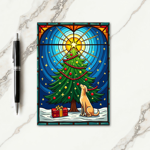 Stained Glass Tree Christmas Card