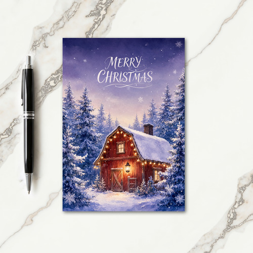 Stampin Up Christmas Barn Card