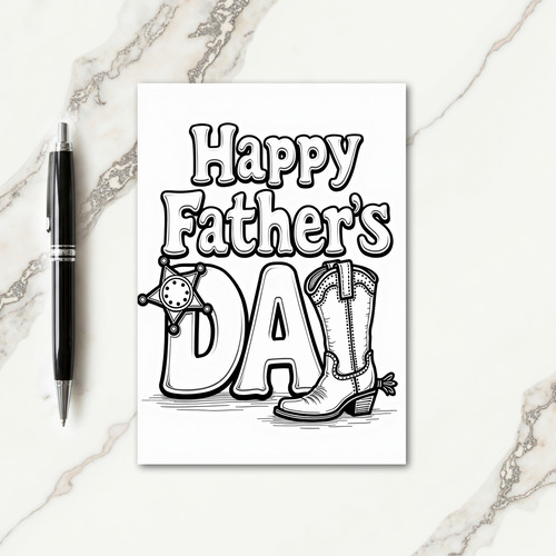 Star Badge Fathers Day Card