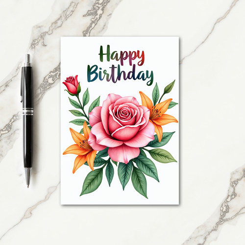 Star Blossom Birthday Card