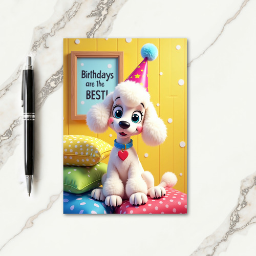 Star Hat Dog Birthday Card