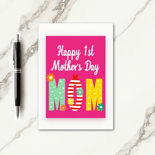 Star Mom Initial Celebration Card