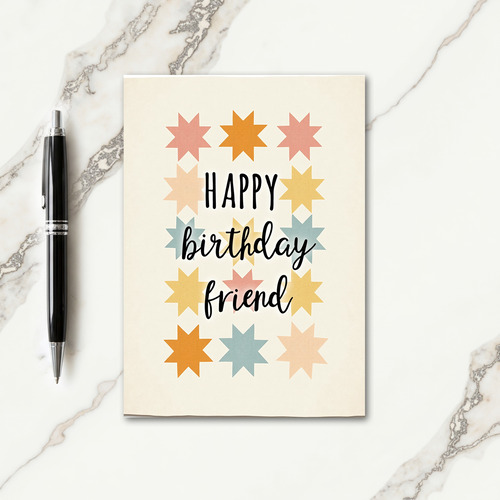Starburst Friends Birthday Card