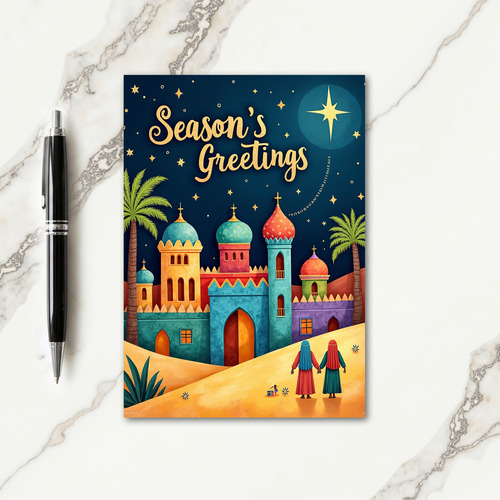 Starlit Desert Christmas Card