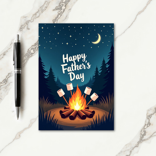 Starlit Fathers Day Campfire Card