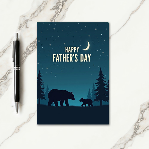 Starlit Fathers Day Scene Card