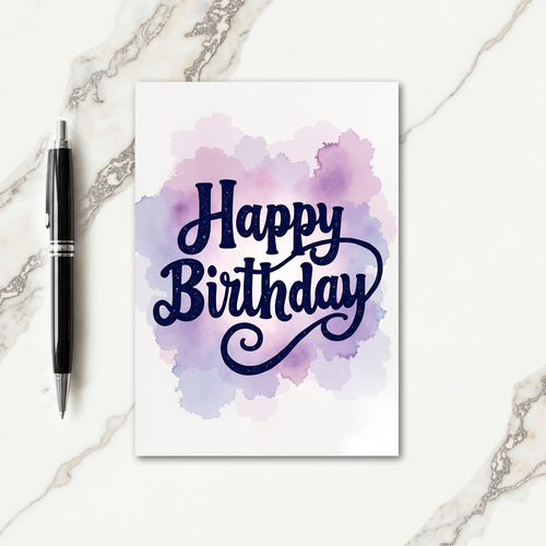 Starlit Watercolor Birthday Card