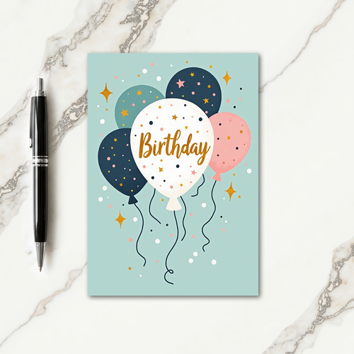Starry Balloon Birthday Card