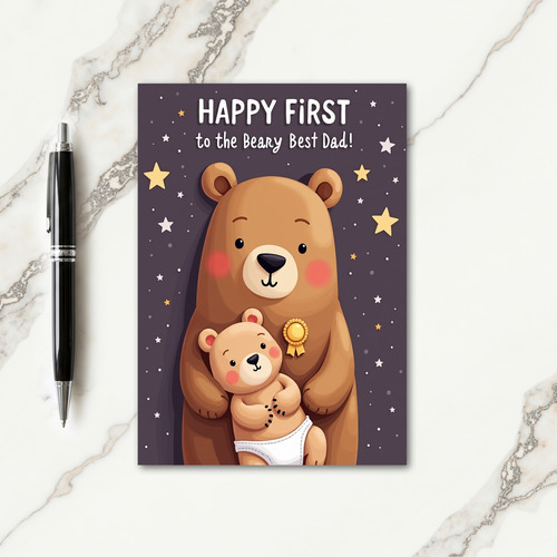 Starry Beary Best Dad Card
