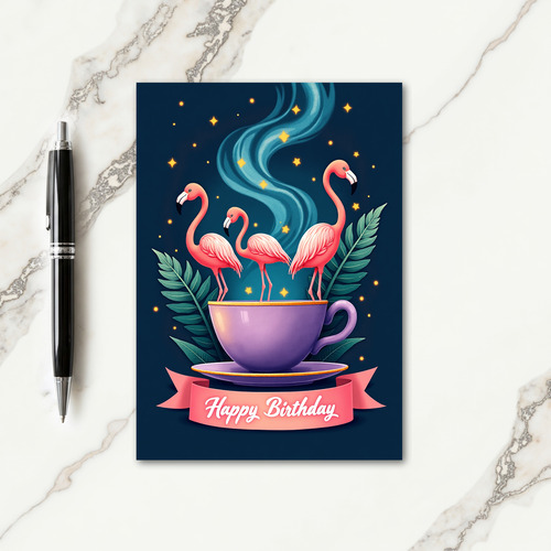 Starry Birds Birthday Card