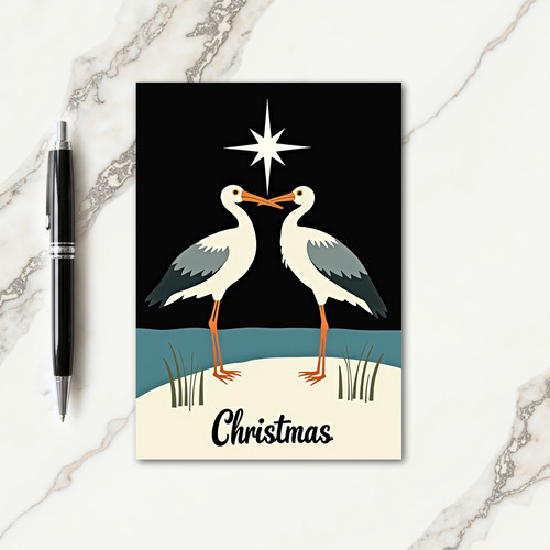 Starry Birds Christmas Card thumbnail
