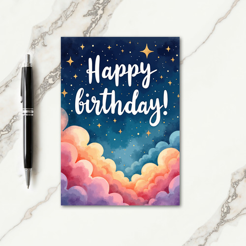 Starry Birthday Night Card