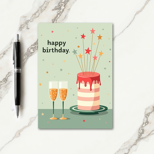 Starry Birthday Toast Card
