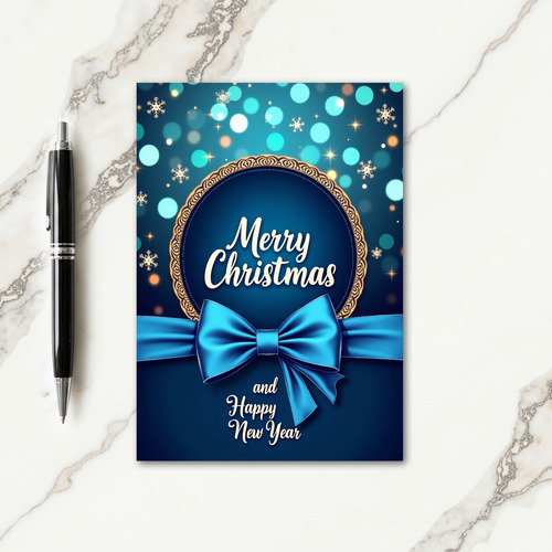 Starry Blue Christmas Card thumbnail