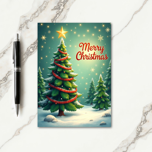 Starry Bokeh Christmas Card