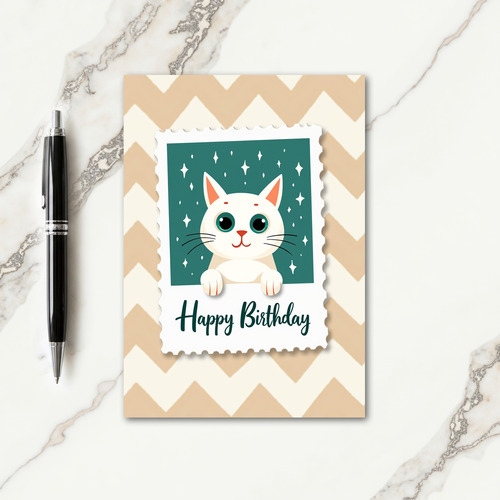 Starry Cat Birthday Card