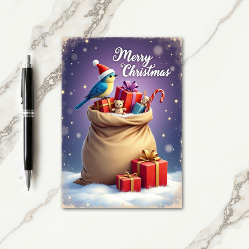Starry Christmas Bird Card thumbnail