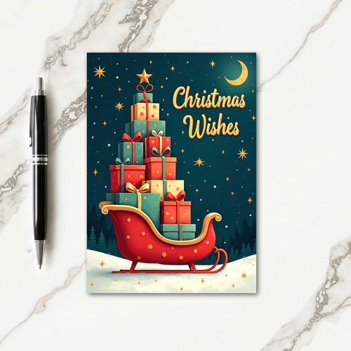 Starry Christmas Night Card