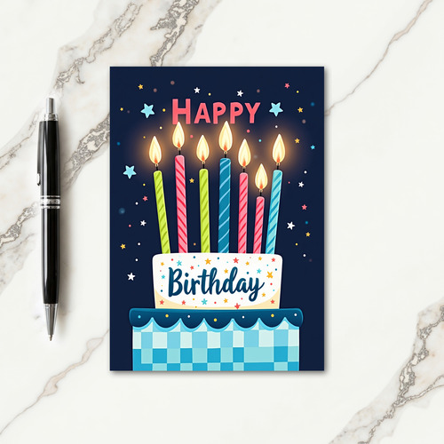 Starry Confetti Birthday Card