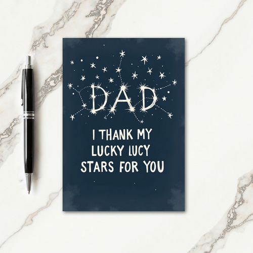 Starry Dad Illustration Card