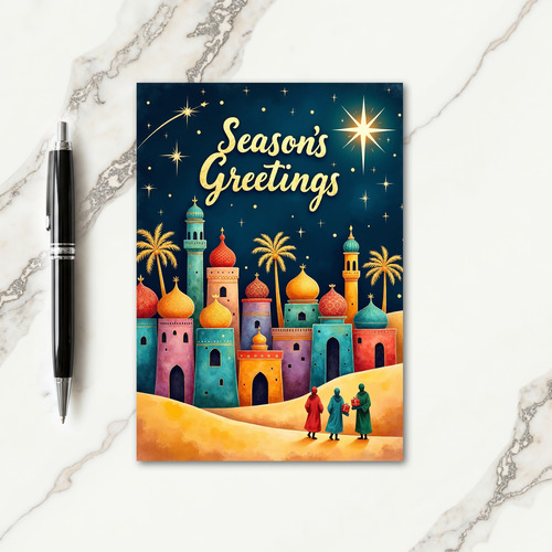 Starry Desert Christmas Card thumbnail