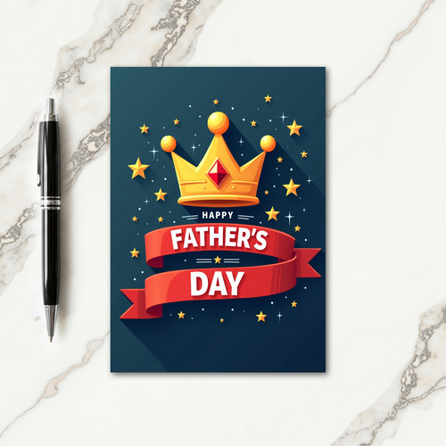 Starry Fathers Day Banner Card