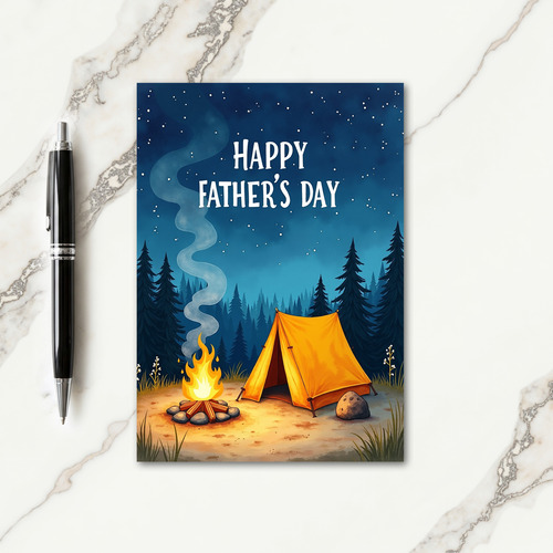 Starry Fathers Day Campfire Card