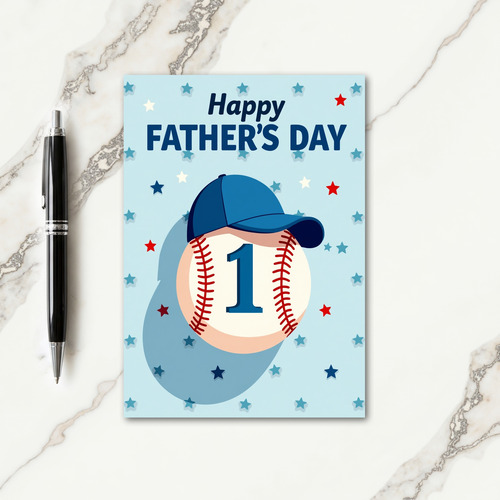 Starry Fathers Day Number One Card