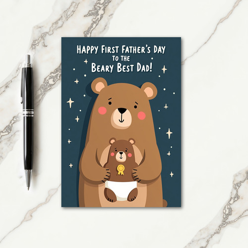 Starry Fathers Day Scene Card