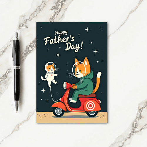 Starry Fathers Day Scooter Card